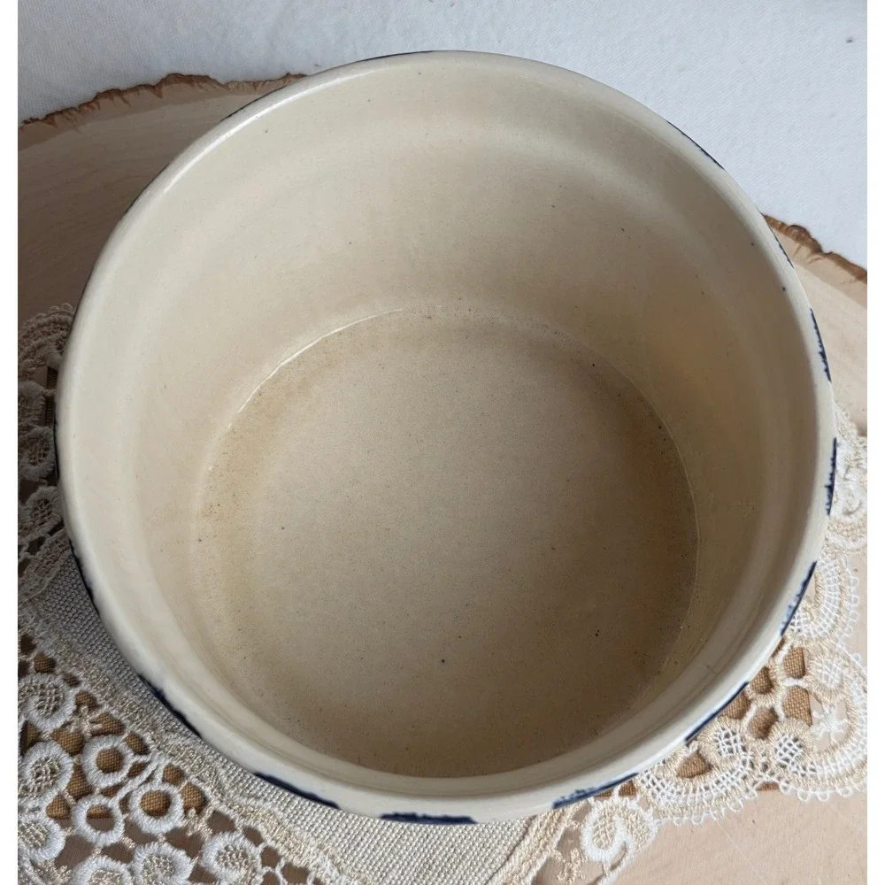 Vintage Alpine Pottery Hand-Painted Rooster Stoneware Crock Small Checkered